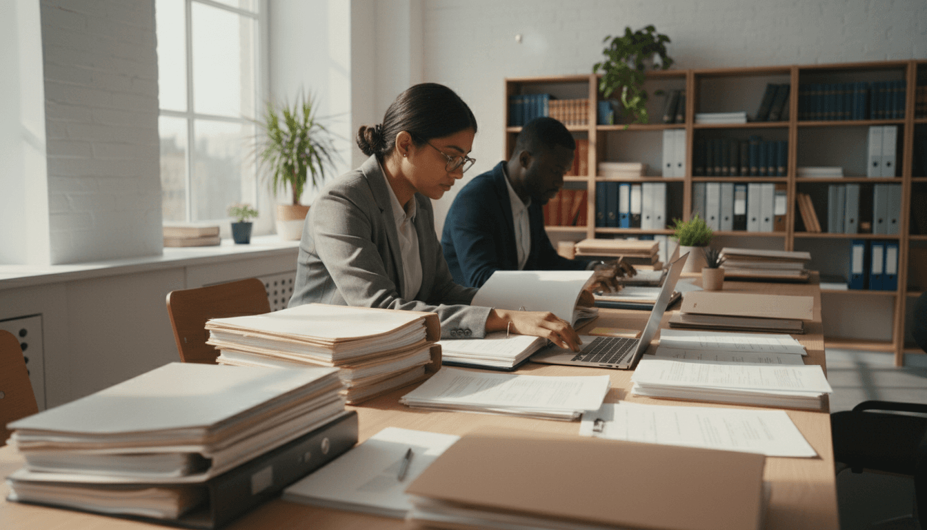 Dedicated legal professional working on civil rights litigation at their desk